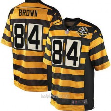 Mens Pittsburgh Steelers #84 Antonio Brown Game Gold Alternate Throwback Jersey Bestplayer